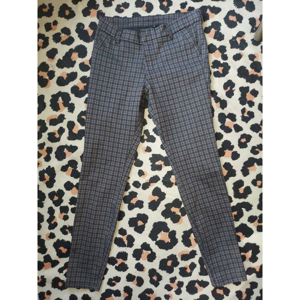 Kut from the Kloth Plaid Skinny Pants Skinny Sz 6 Tailored Ankle Trousers